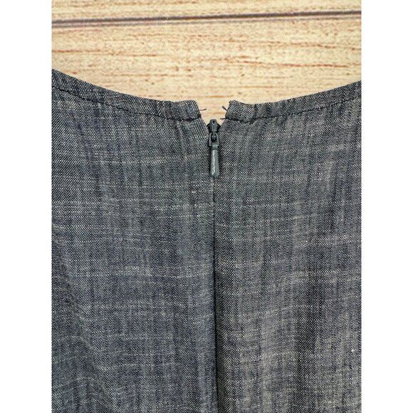 eShakti Custom Chambray Embroidered‎ A-Line Dress Women's Size Small Blue - Picture 7 of 13